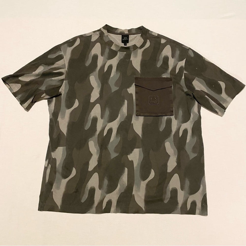Armani Exchange AX Men's Bold Camo Print Pocket T-Shirt Size XL